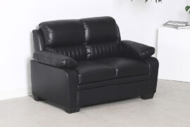 AM013 – Executive Black Air Leather Love Seat